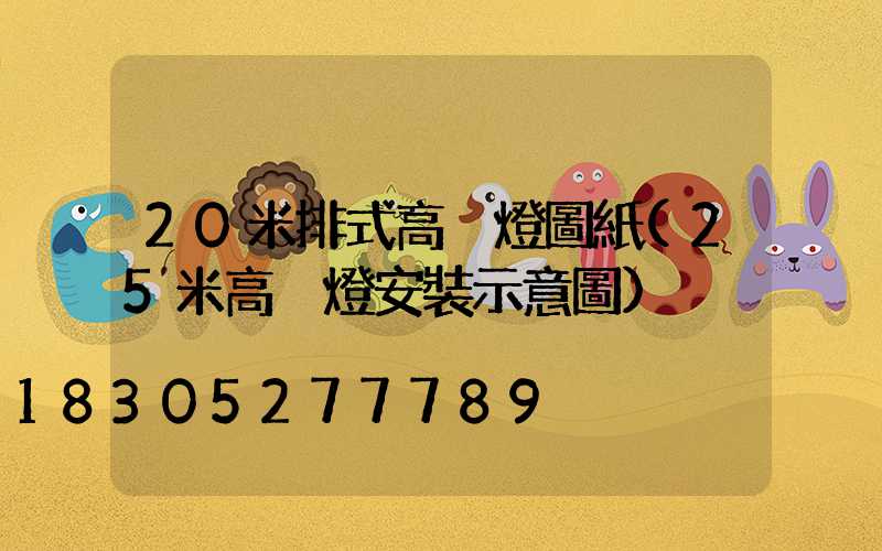 20米排式高桿燈圖紙(25米高桿燈安裝示意圖)