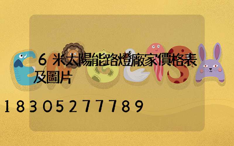 6米太陽能路燈廠家價格表及圖片