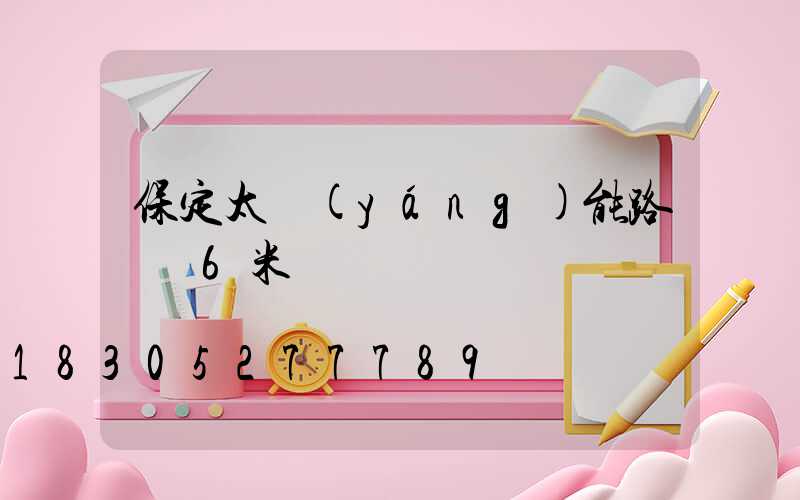保定太陽(yáng)能路燈廠6米
