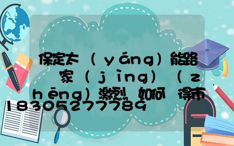 保定太陽(yáng)能路燈廠家競(jìng)爭(zhēng)激烈,如何贏得市場(chǎng)