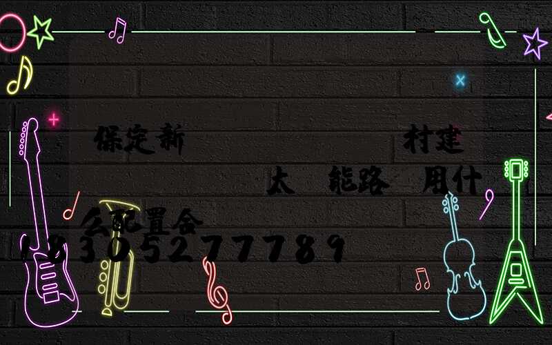 保定新農(nóng)村建設(shè)太陽能路燈用什么配置合適