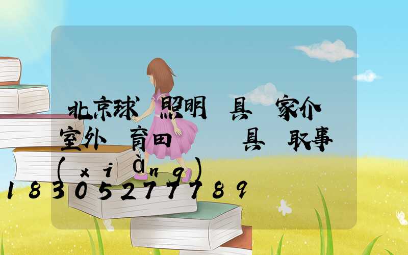 北京球場照明燈具廠家介紹室外體育田徑場燈具選取事項(xiàng)