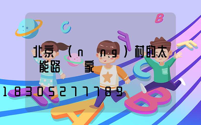 北京農(nóng)村的太陽能路燈廠家