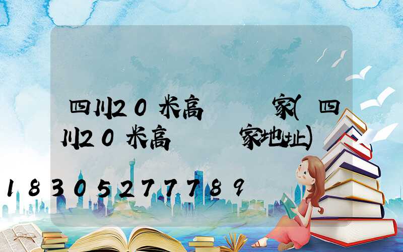 四川20米高桿燈廠家(四川20米高桿燈廠家地址)