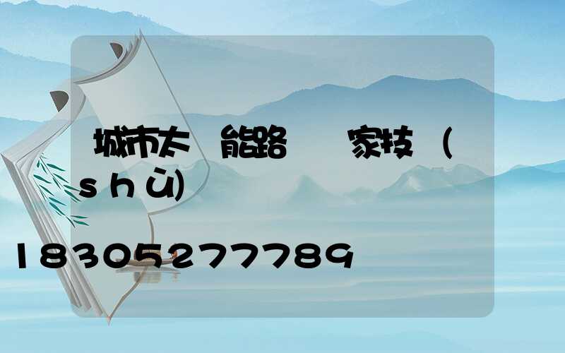 城市太陽能路燈廠家技術(shù)
