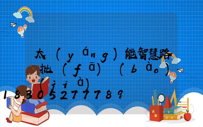 太陽(yáng)能智慧路燈批發(fā)報(bào)價(jià)