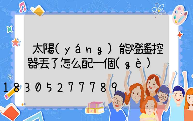 太陽(yáng)能燈遙控器丟了怎么配一個(gè)