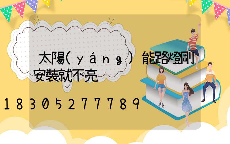 太陽(yáng)能路燈剛安裝就不亮