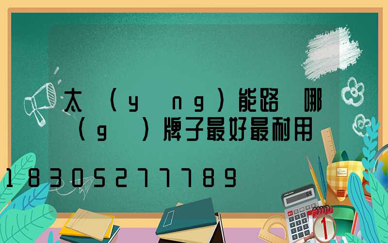 太陽(yáng)能路燈哪個(gè)牌子最好最耐用
