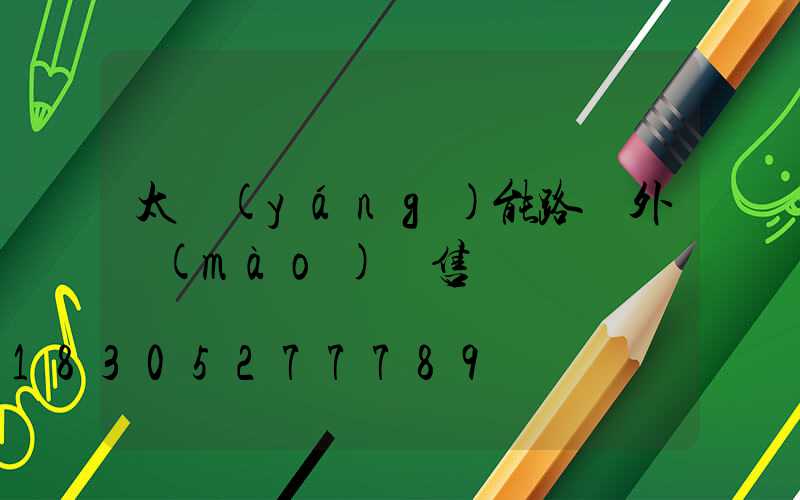 太陽(yáng)能路燈外貿(mào)銷售