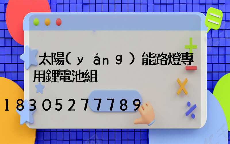 太陽(yáng)能路燈專用鋰電池組