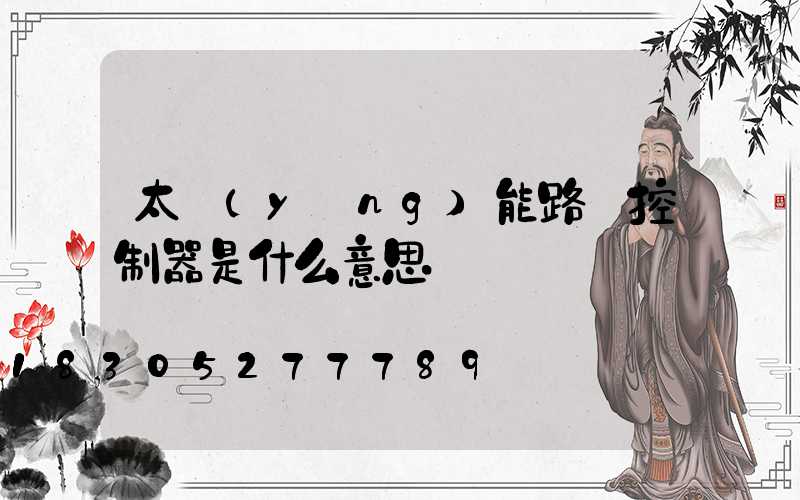太陽(yáng)能路燈控制器是什么意思