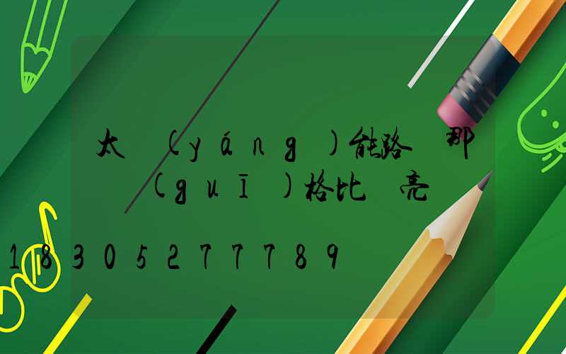 太陽(yáng)能路燈那種規(guī)格比較亮