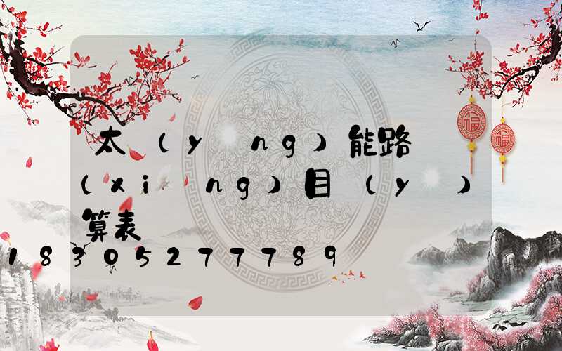太陽(yáng)能路燈項(xiàng)目預(yù)算表
