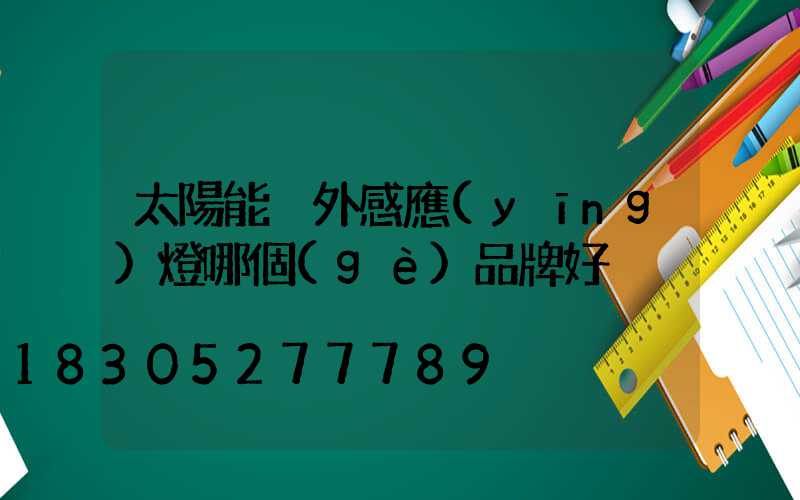 太陽能戶外感應(yīng)燈哪個(gè)品牌好