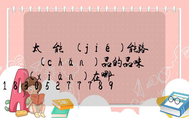 太陽能節(jié)能路燈產(chǎn)品的品味體現(xiàn)在哪-