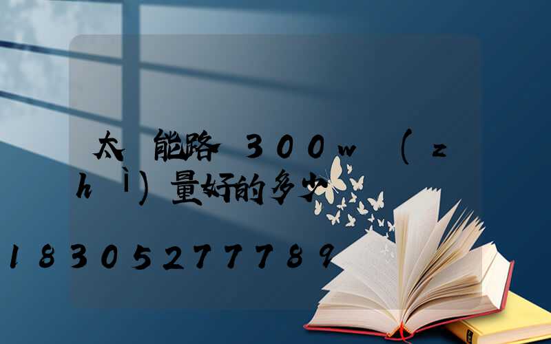 太陽能路燈300w質(zhì)量好的多少錢