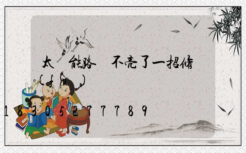 太陽能路燈不亮了一招修復(fù)