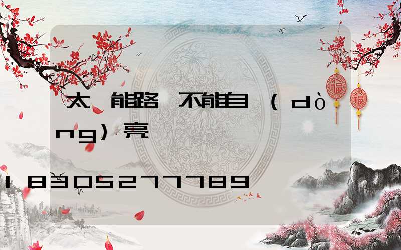 太陽能路燈不能自動(dòng)亮