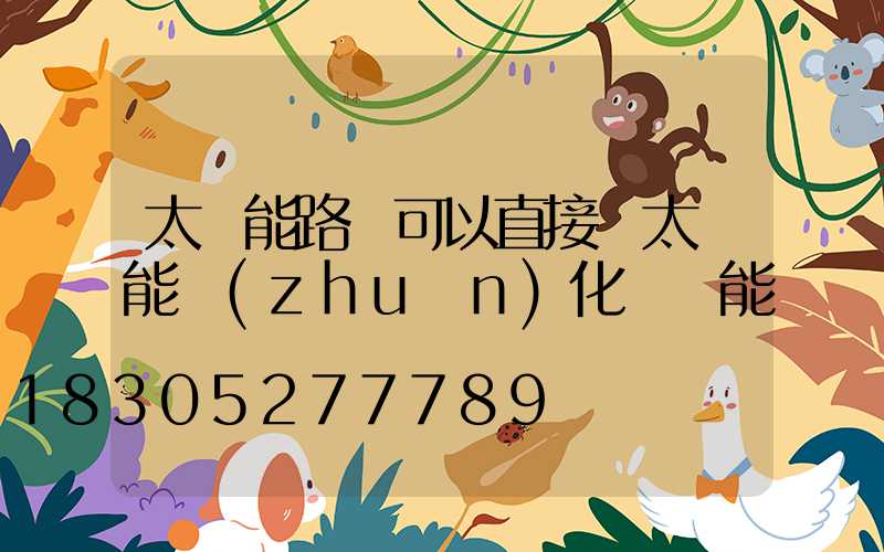 太陽能路燈可以直接將太陽能轉(zhuǎn)化為電能