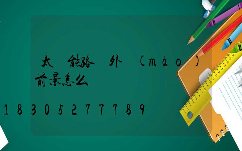 太陽能路燈外貿(mào)前景怎么樣