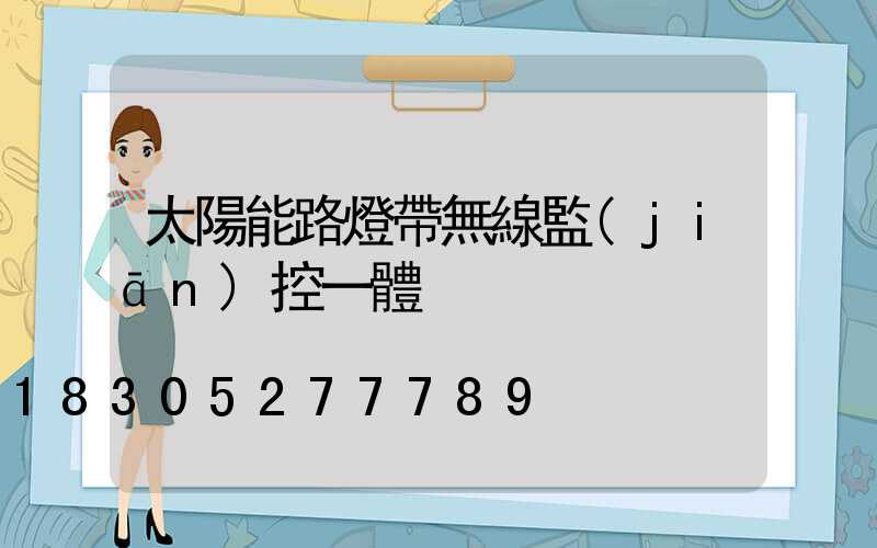 太陽能路燈帶無線監(jiān)控一體