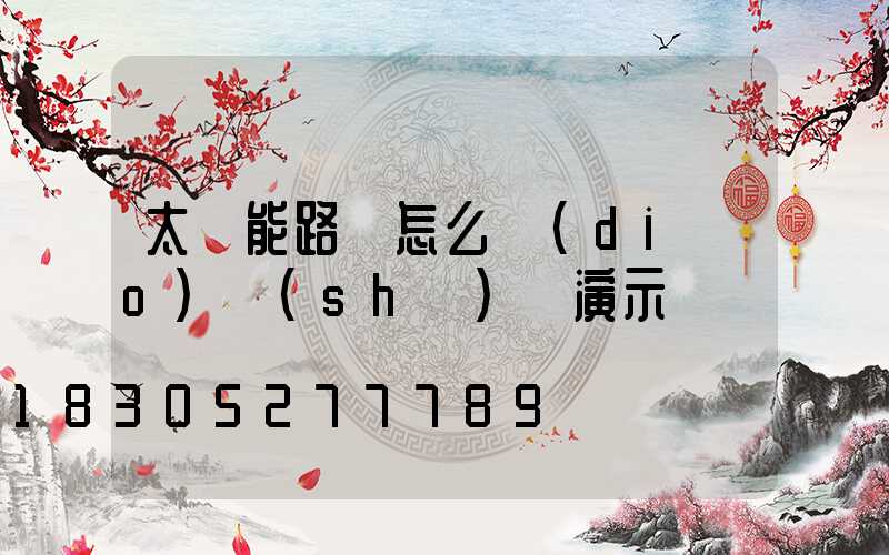 太陽能路燈怎么調(diào)時(shí)間演示圖