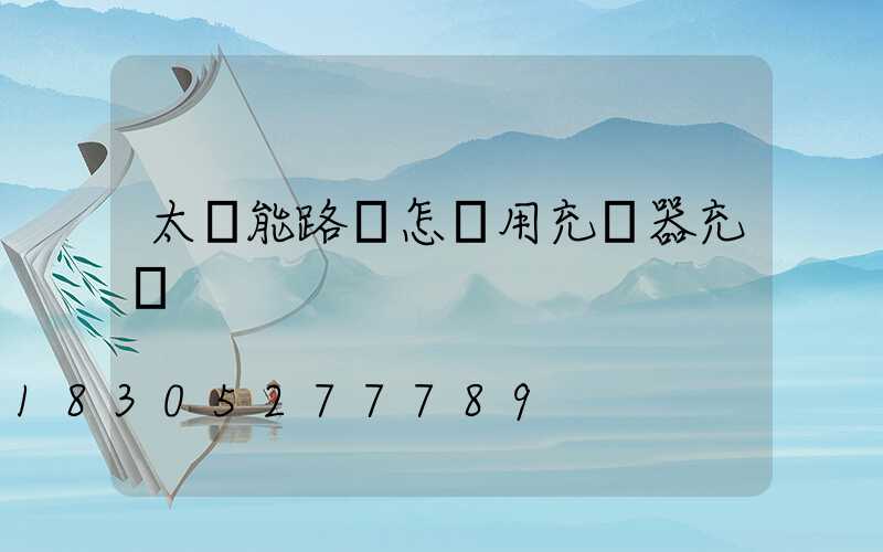 太陽能路燈怎樣用充電器充電