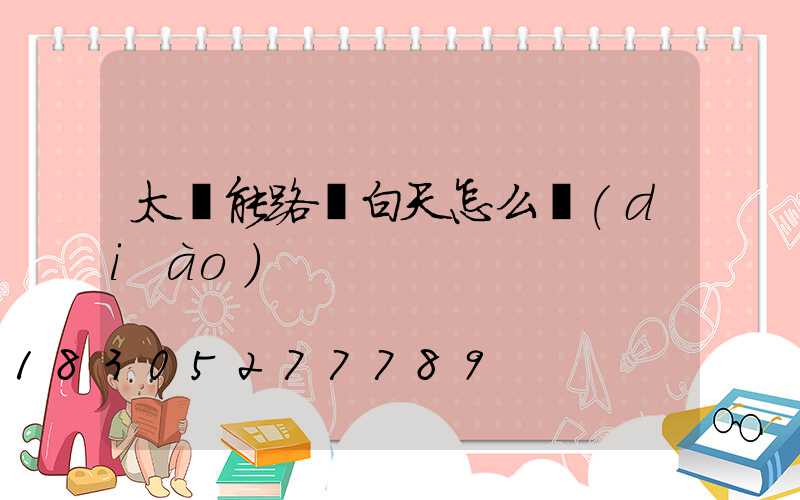 太陽能路燈白天怎么調(diào)