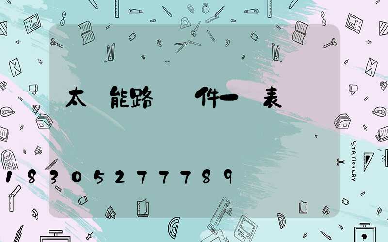 太陽能路燈組件一覽表