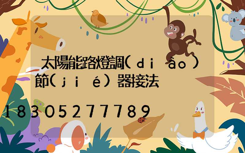 太陽能路燈調(diào)節(jié)器接法
