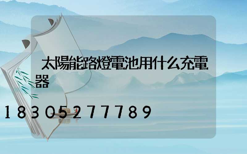 太陽能路燈電池用什么充電器