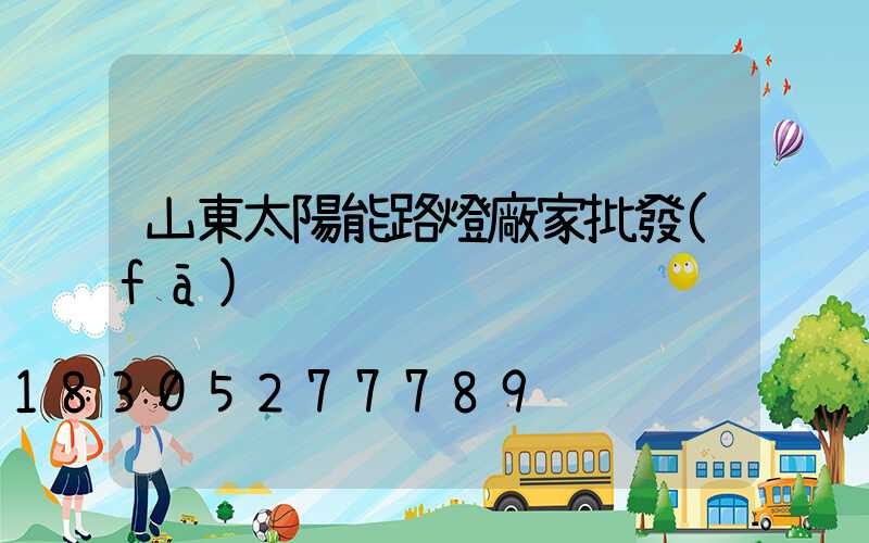 山東太陽能路燈廠家批發(fā)