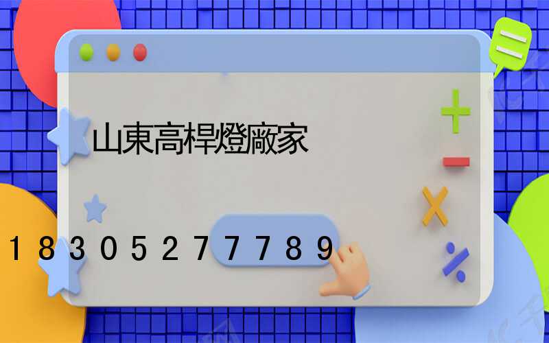 山東高桿燈廠家