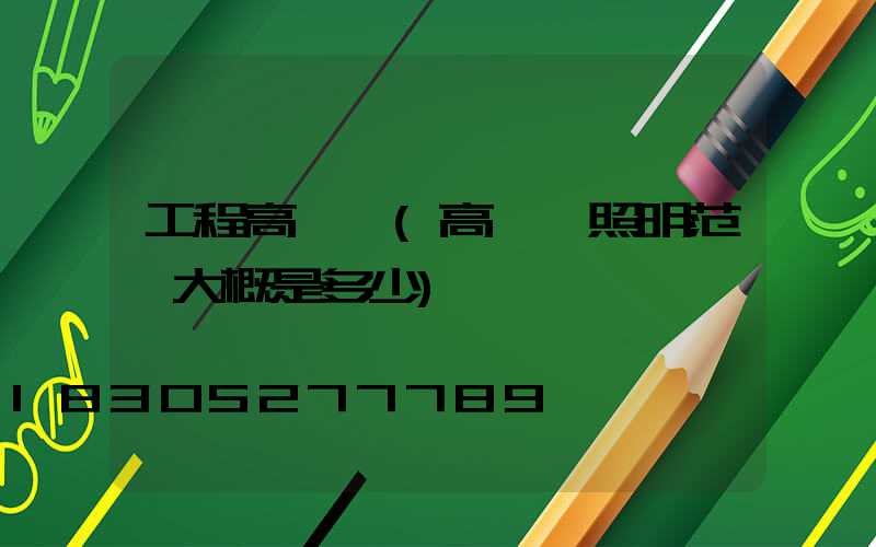 工程高桿燈(高桿燈照明范圍大概是多少)