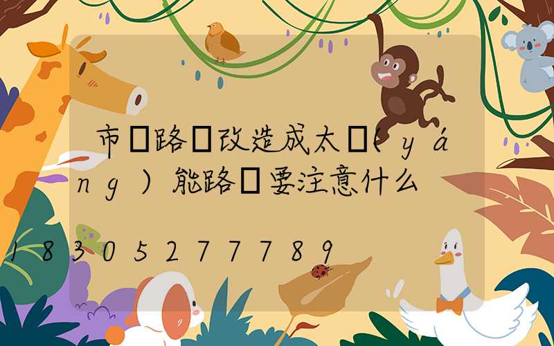 市電路燈改造成太陽(yáng)能路燈要注意什么