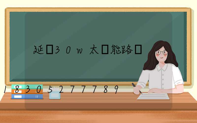 延邊30w太陽能路燈