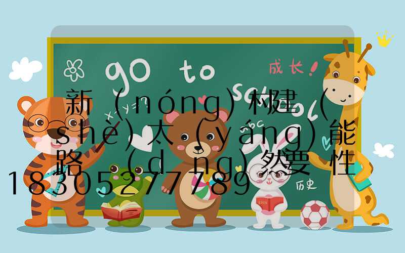 新農(nóng)村建設(shè)太陽(yáng)能路燈當(dāng)然要選性價(jià)比高的