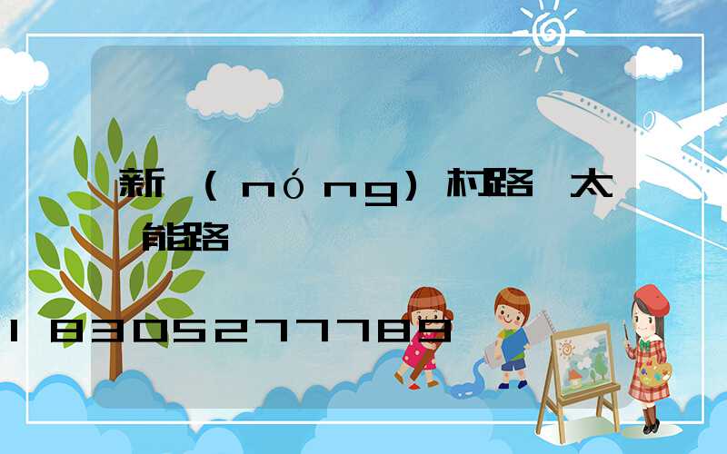 新農(nóng)村路燈太陽能路燈