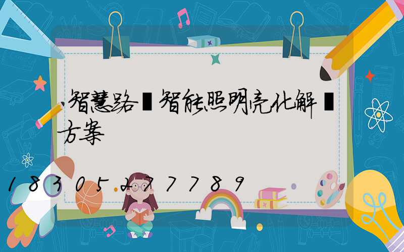 智慧路燈智能照明亮化解決方案