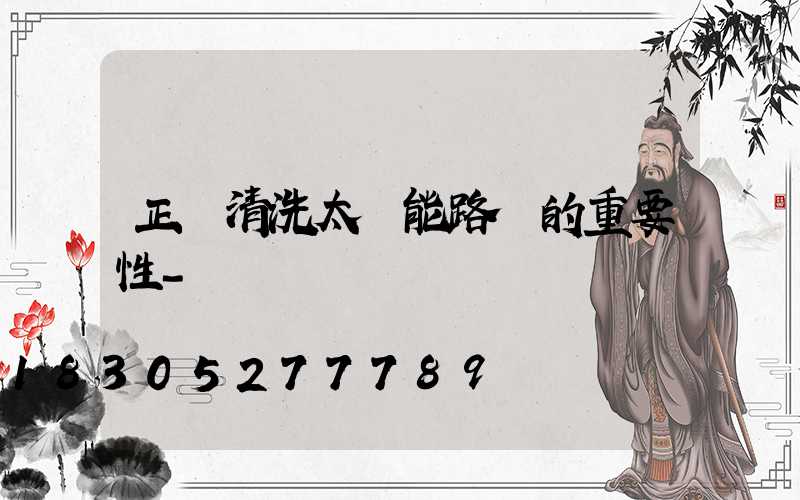 正確清洗太陽能路燈的重要性-