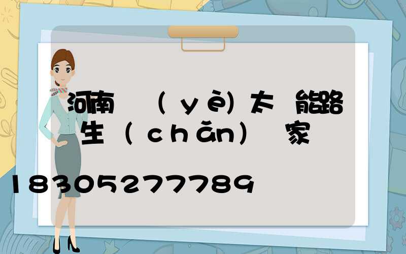 河南專業(yè)太陽能路燈生產(chǎn)廠家