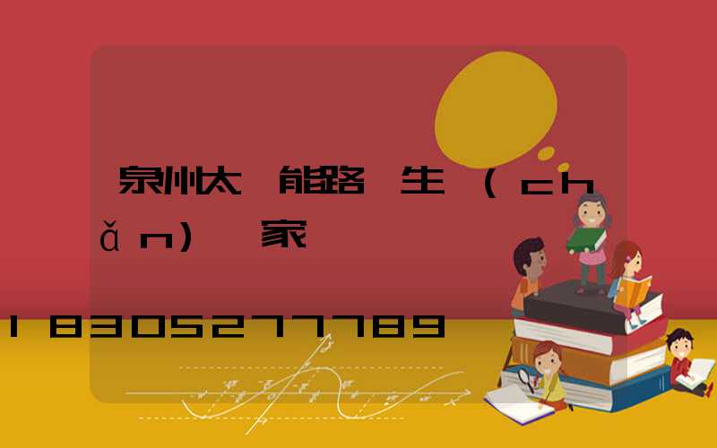 泉州太陽能路燈生產(chǎn)廠家