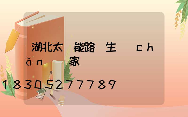湖北太陽能路燈生產(chǎn)廠家