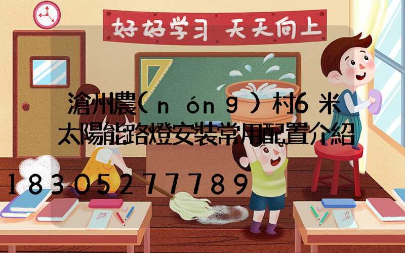 滄州農(nóng)村6米太陽能路燈安裝常用配置介紹