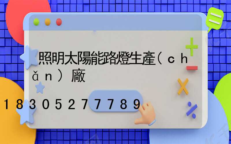照明太陽能路燈生產(chǎn)廠
