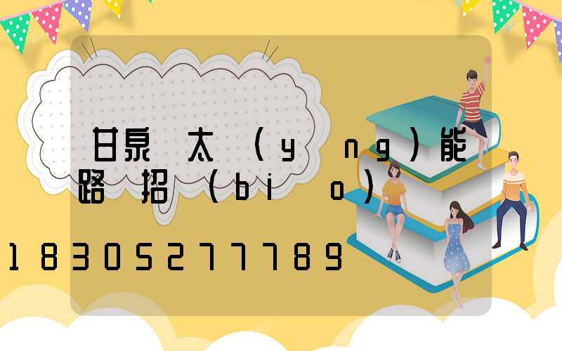 甘泉縣太陽(yáng)能路燈招標(biāo)