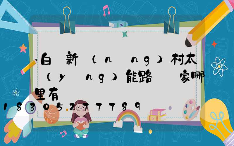 白銀新農(nóng)村太陽(yáng)能路燈廠家哪里有