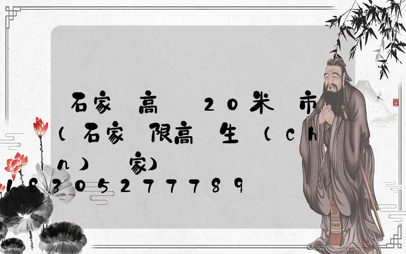 石家莊高桿燈20米門市價(石家莊限高桿生產(chǎn)廠家)