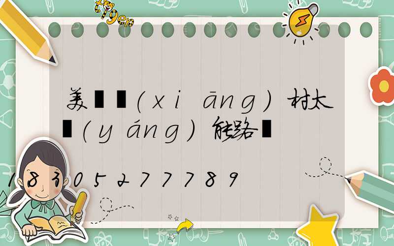 美麗鄉(xiāng)村太陽(yáng)能路燈